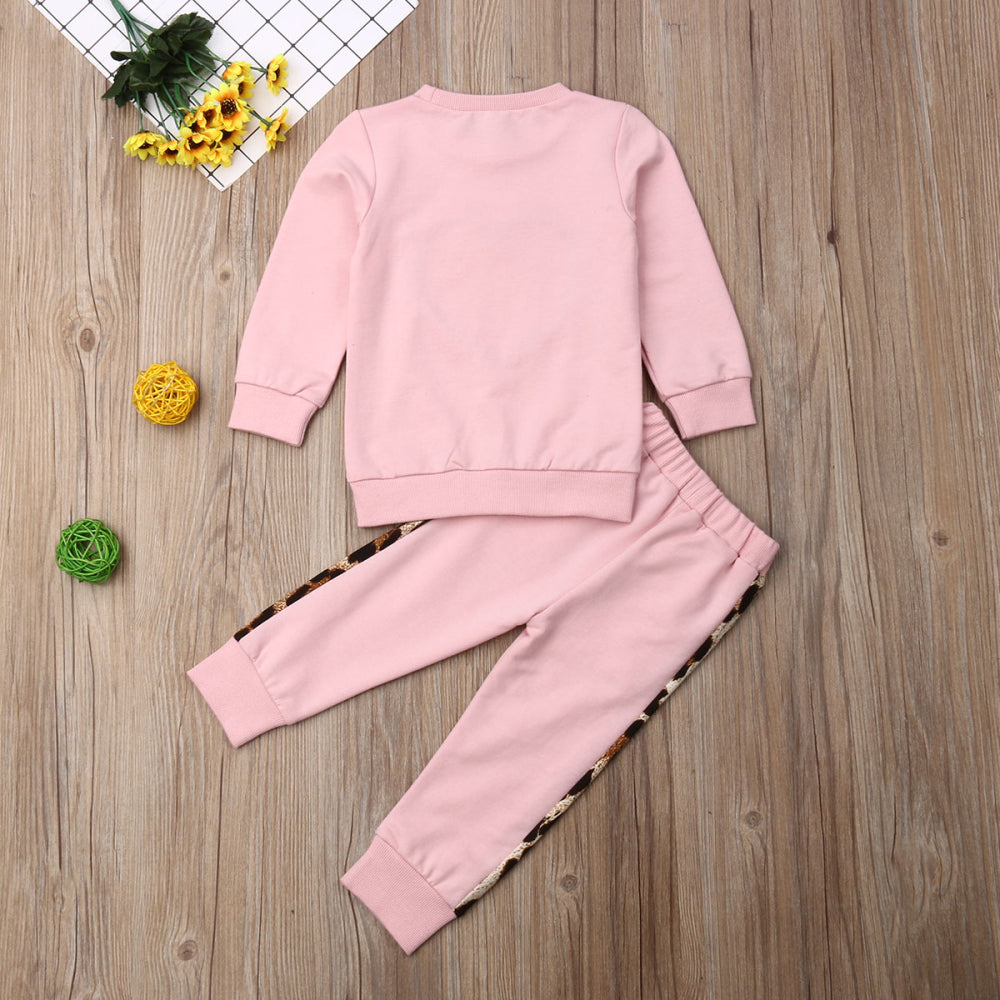 Sweatshirt- und Hosen-Set mit Herz-Print für Mädchen