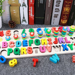Rompecabezas 3D de números y letras para niños, juguete educativo geométrico digital de colores para bebés