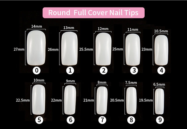 Franse Press-On Nagels, 500-delige acrylnagelset