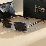 Luxurious Gift Box Set - Women's Diamond-set Square-edge Frameless Stylish Glasses with Me