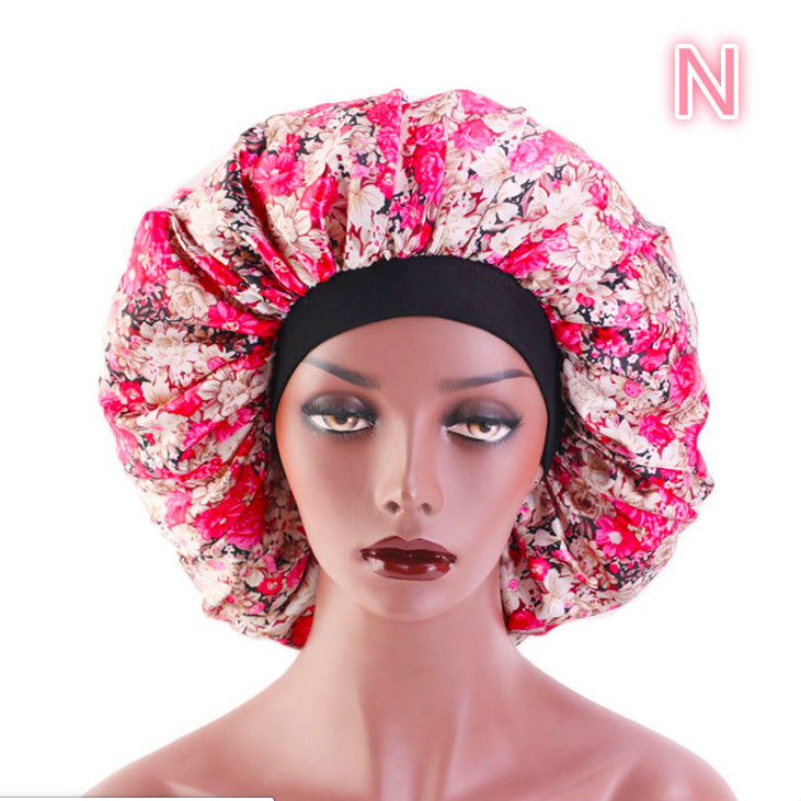 Gorro de dormir de satén de seda con estampado