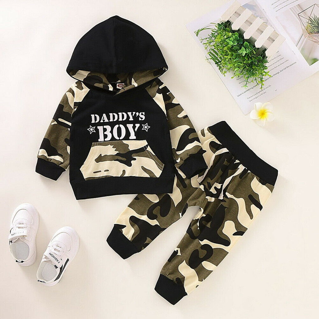 Camo-Kapuzenpullover- und Hosen-Set für Kleinkinder (Jungen)
