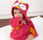 Baby Hooded Cotton Bathrobe, Cute Animal Design