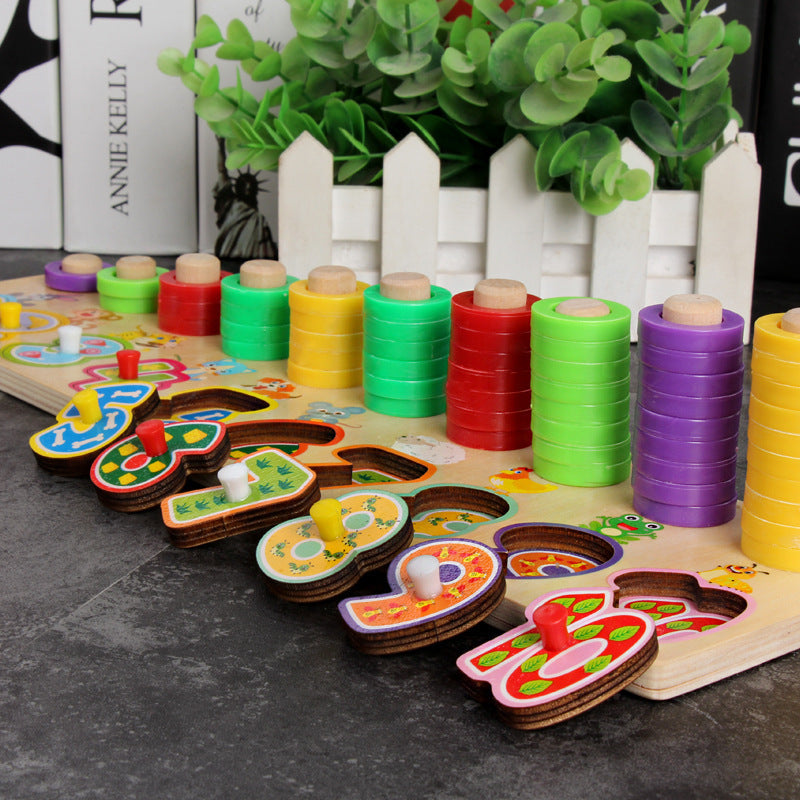 Rompecabezas 3D de números y letras para niños, juguete educativo geométrico digital de colores para bebés