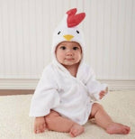 Baby Hooded Cotton Bathrobe, Cute Animal Design