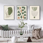 Morandi Abstraktes Leinwandbild, 3-teiliges Set