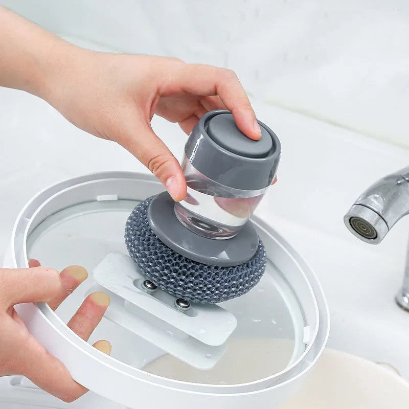 Soap-Dispensing Kitchen Palm Brush