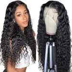 Peruca Lace Front de Cabelo Humano, Peruca Comprida e Encaracolada, 8 a 26 Polegadas