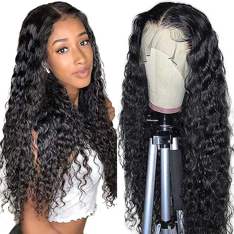 Human hair lace front pruik, lange krullende pruik, 8 tot 26 inch