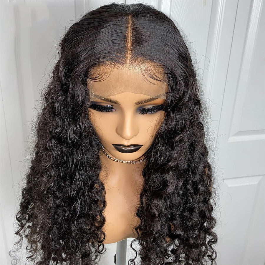 Peruca Lace Front de Cabelo Humano, Peruca Comprida e Encaracolada, 8 a 26 Polegadas