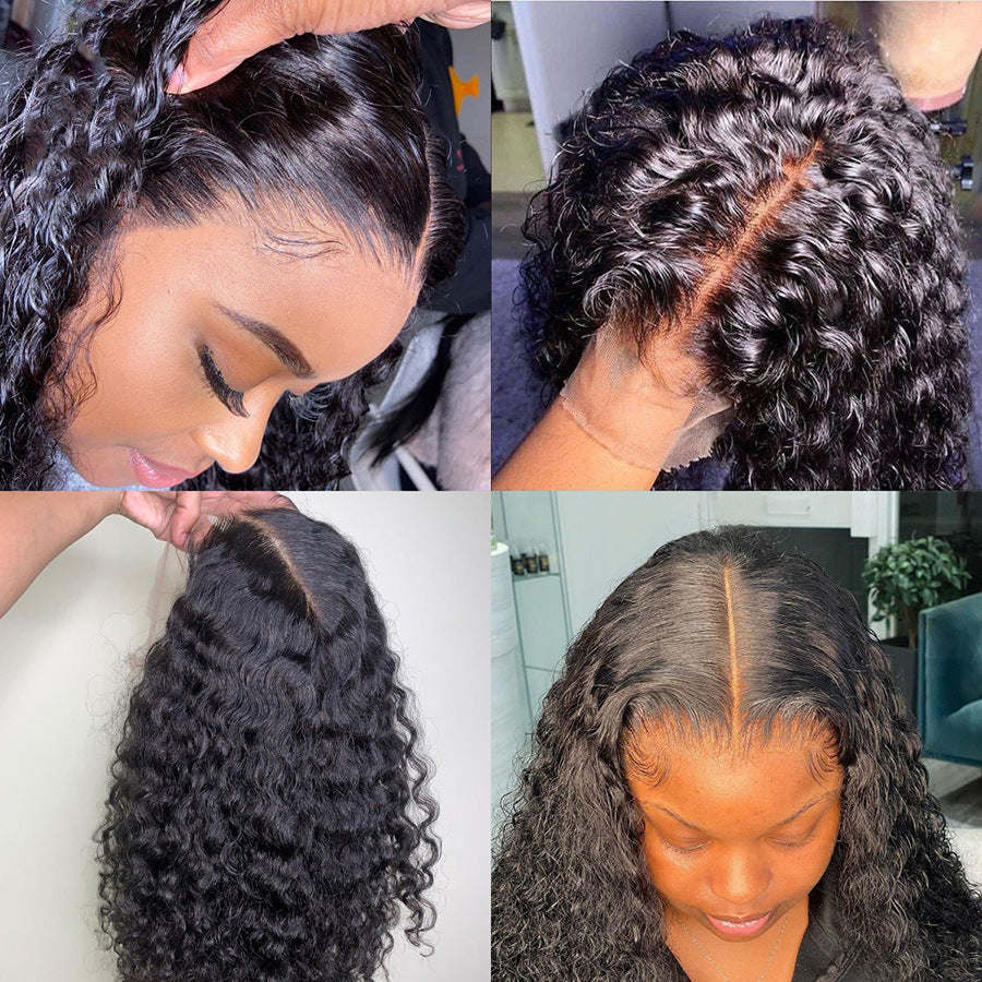 Peruca Lace Front de Cabelo Humano, Peruca Comprida e Encaracolada, 8 a 26 Polegadas