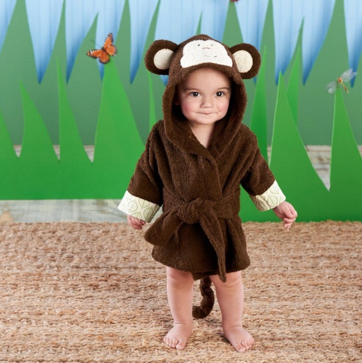 Baby Hooded Cotton Bathrobe, Cute Animal Design