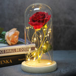 LED-Rose in Glaskuppel, leuchtendes Blumengeschenk