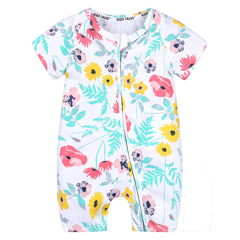 Baby Clothes Ins Summer Cotton Short-Sleeved Newborn Jumpsuit Baby Romper