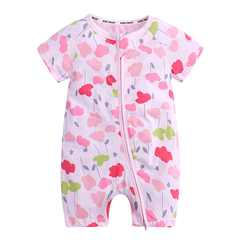 Baby Clothes Ins Summer Cotton Short-Sleeved Newborn Jumpsuit Baby Romper