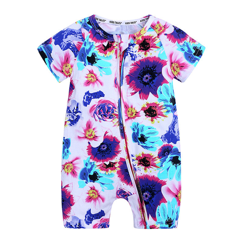 Baby Clothes Ins Summer Cotton Short-Sleeved Newborn Jumpsuit Baby Romper