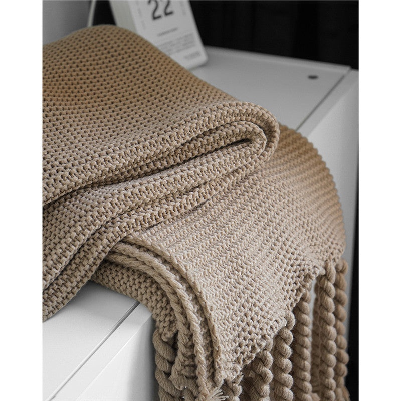 Knitted Throw Blanket, 130 x 170 cm
