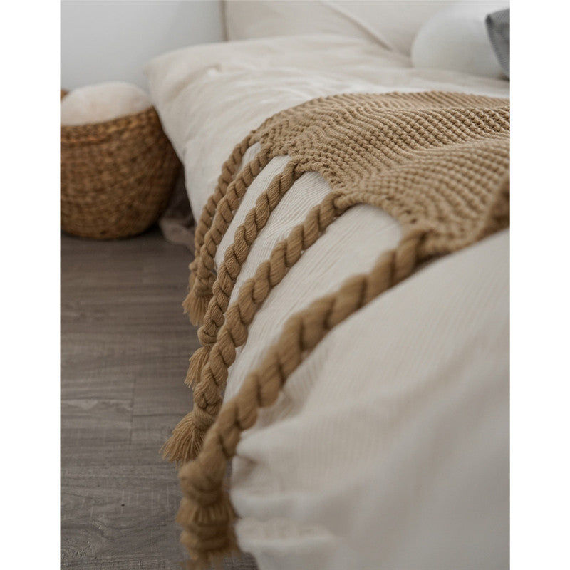 Knitted Throw Blanket, 130 x 170 cm