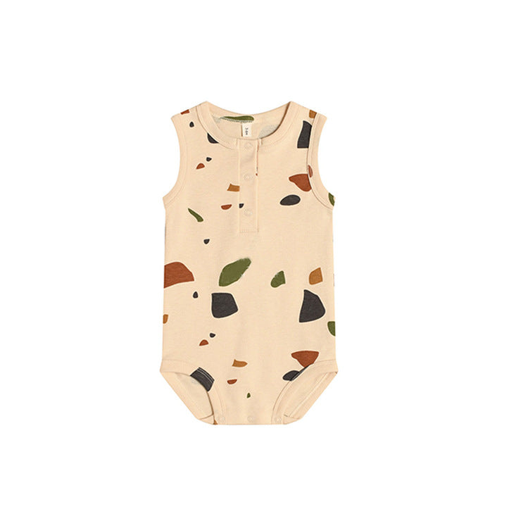 Baby Siamese Romper Sleeveless Vest Summer Bag Fart Clothes New Baby Cotton Triangle Climb