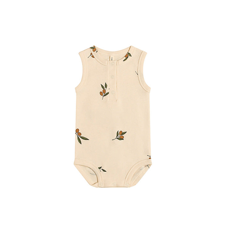 Baby Siamese Romper Sleeveless Vest Summer Bag Fart Clothes New Baby Cotton Triangle Climb