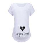 T-shirts de maternité ajustés pour femmes, hauts humoristiques à inscription, col rond, grossesse
