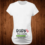 T-shirts de maternité ajustés pour femmes, hauts humoristiques à inscription, col rond, grossesse