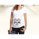 T-shirts de maternité ajustés pour femmes, hauts humoristiques à inscription, col rond, grossesse