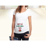 T-shirts de maternité ajustés pour femmes, hauts humoristiques à inscription, col rond, grossesse