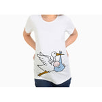 T-shirts de maternité ajustés pour femmes, hauts humoristiques à inscription, col rond, grossesse