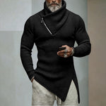 T-shirt en tricot uni à manches longues pour homme