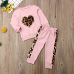 Sweatshirt- und Hosen-Set mit Herz-Print für Mädchen