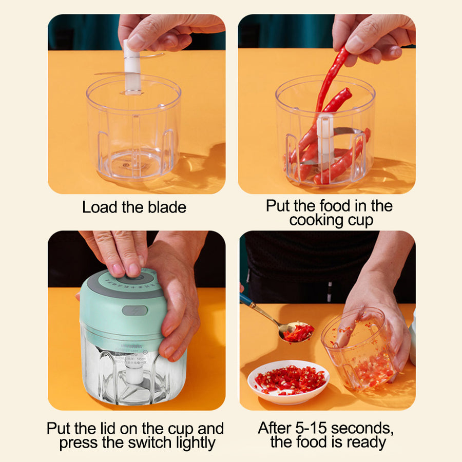 Mini Electric Garlic Chopper, USB Rechargeable