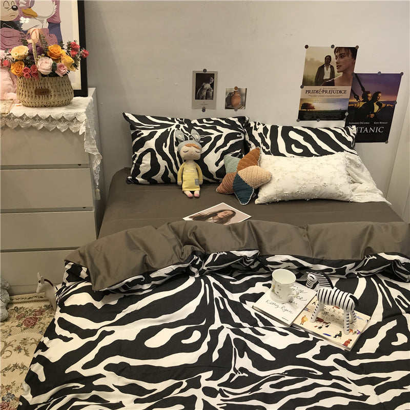 Parure de lit en coton à motif zèbre