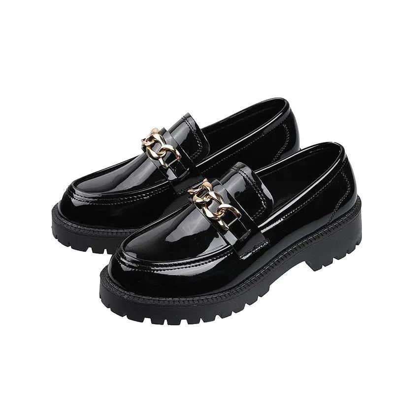 Damesloafers met plateauzool in Britse stijl
