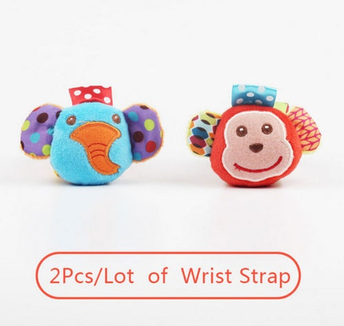 0-12 Monate Weiche Tierrassel Säugling Neugeborene Plüsch Socke Babyspielzeug Handgelenkband Babyfuß