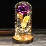 LED-Rose in Glaskuppel, leuchtendes Blumengeschenk