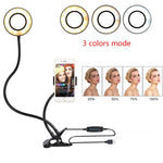 LED-Selfie-Ringlicht für Live-Make-up, verstellbar – 8 cm Stativ