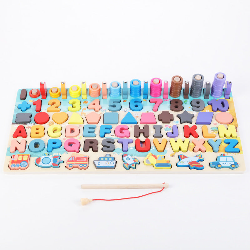 Wooden Math Fishing Board, Montessori Learning Toy