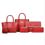 Women 6Pcsset Handbags Girls PU Leather Crossbody Bag Tote Casual Bag Brand Designer Compo