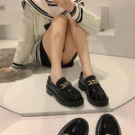 Damesloafers met plateauzool in Britse stijl