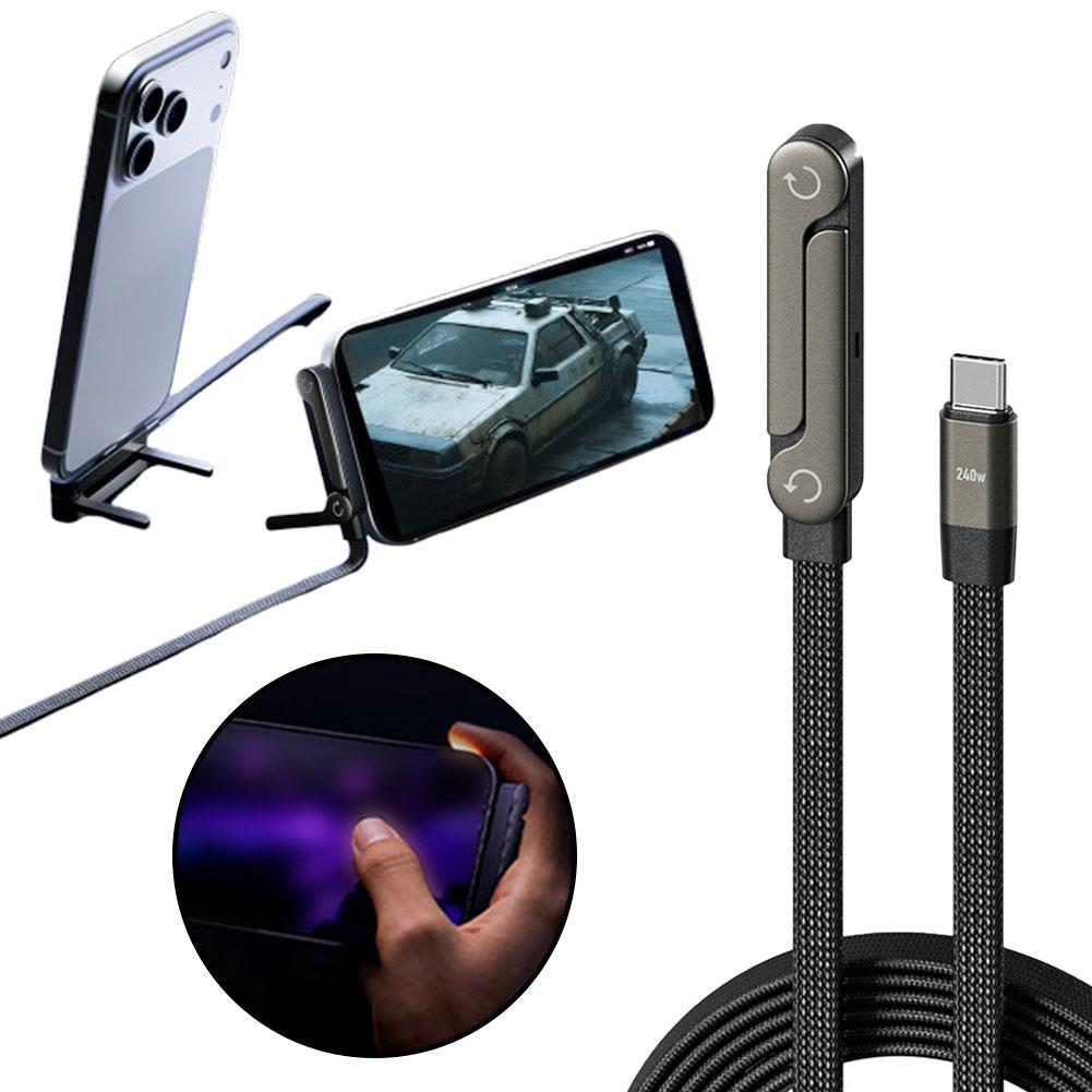 Câble de charge rapide avec support de téléphone pliable