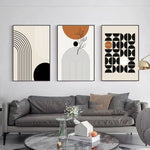 Morandi Abstraktes Leinwandbild, 3-teiliges Set