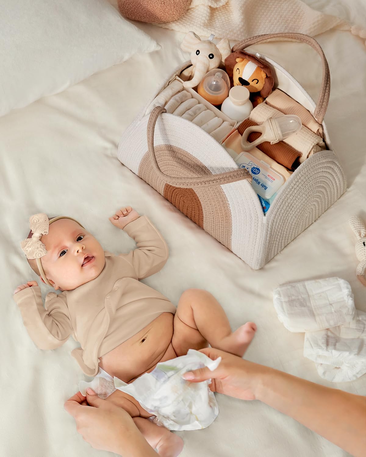 Cotton Rope Diaper Caddy Basket