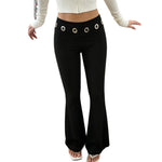 Damen-Bootcut-Hose mit hohem Stretchanteil und ausgestelltem Bein