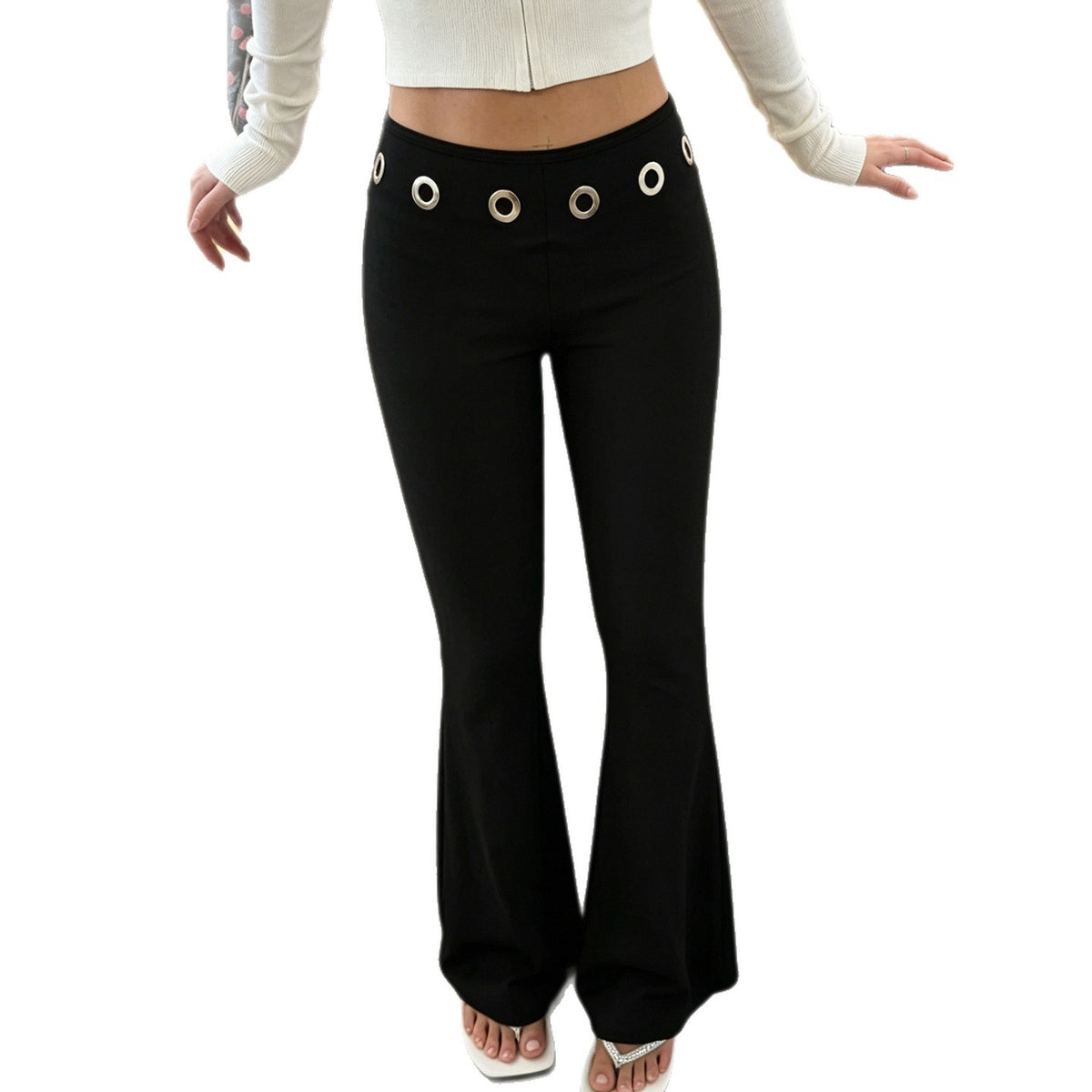 Damen-Bootcut-Hose mit hohem Stretchanteil und ausgestelltem Bein