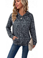 Sweat à capuche imprimé léopard pour femme