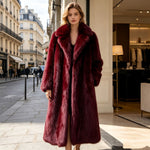 Women's Long Winter Coat with Notch Lapel