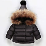 Kids Puffer Winter Jacket with Fur Trim Hood