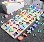 Rompecabezas 3D de números y letras para niños, juguete educativo geométrico digital de colores para bebés