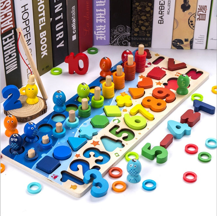 Rompecabezas 3D de números y letras para niños, juguete educativo geométrico digital de colores para bebés